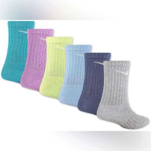 Nike Kids Vibrant Crew Socks - Set of 6. Size 10C-3Y. NWT! - Picture 2 of 5